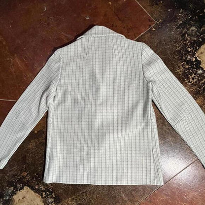 Vintage 70s green and white blazer