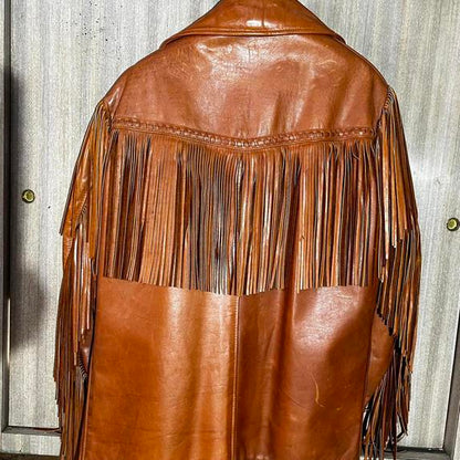 Brown Leather Rancher jacket size 44