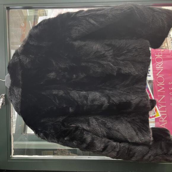 Mink Fur Black XL Coat made in Greece
