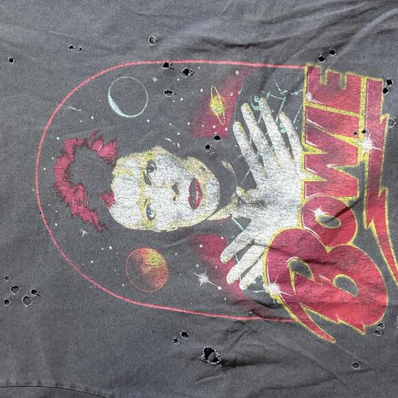 Bowie distressed preowned Medium Band T-shirt