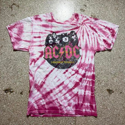 ACDC pink tiedye PreOwned Small Band TShirt