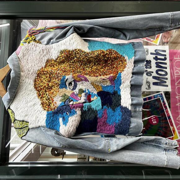 Vintage beaded and Embroidered Jean jacket