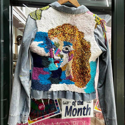 Vintage beaded and Embroidered Jean jacket