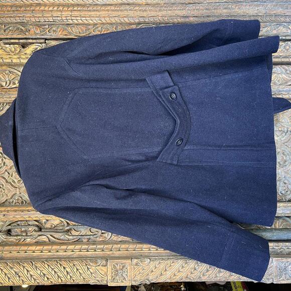 womans blue preowned large peacoat