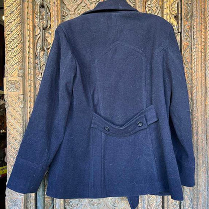 womans blue preowned large peacoat
