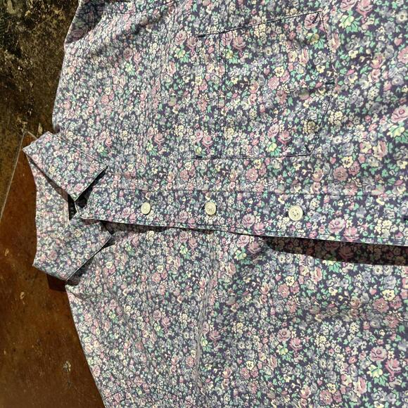 Blue and purple floral button down PreOwned small Band shirt