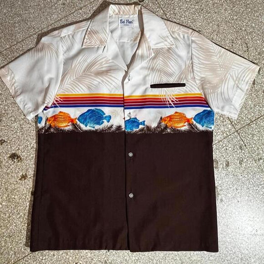 Vintage Kai Nani Hawaiian button down preowned large shirt