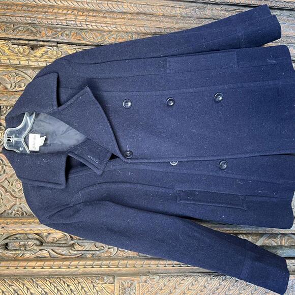 womans blue preowned large peacoat