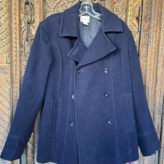 womans blue preowned large peacoat