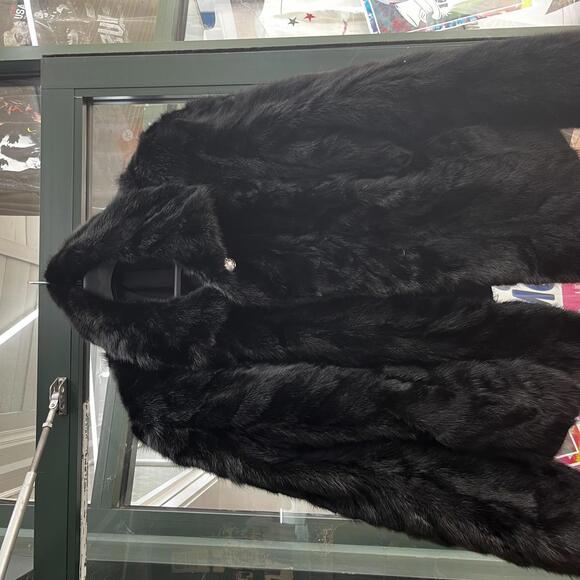 Mink Fur Black XL Coat made in Greece