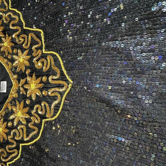 Black and gold medium sequin silk shirt