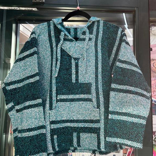 Small Blue preowned Baja poncho Hoodie