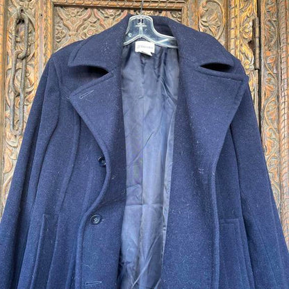 womans blue preowned large peacoat
