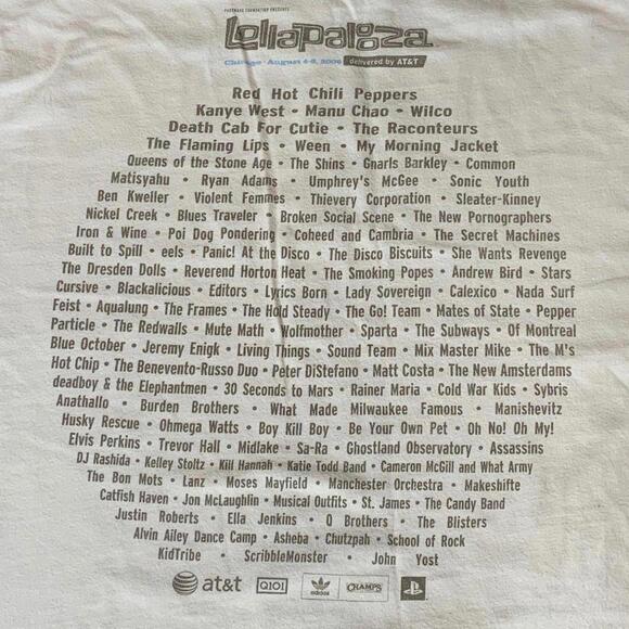 Lollapalooza 2006 Preowned Large T-shirt