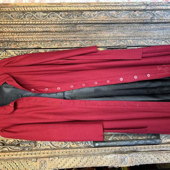 Vintage Red and Black trench coat