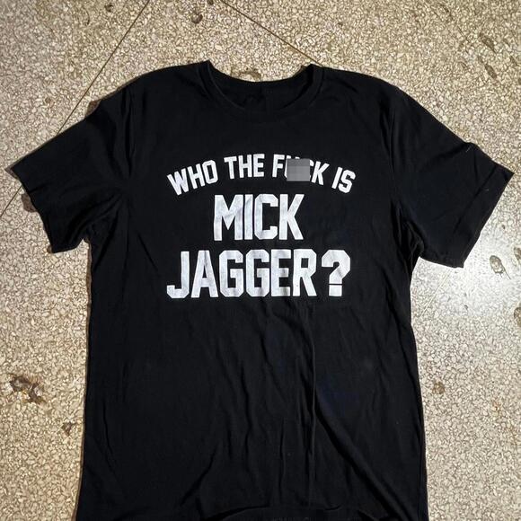 Who the fu** is Mick Jagger Preowned Large Band T-shirt