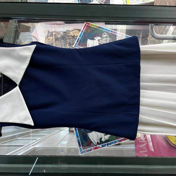 Vintage Mr. Mench Collared Navy preowned dress