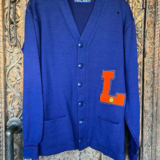 Vintage 1950s Landry HS Wool Basketball Letter Sweater