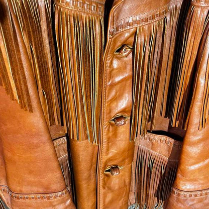 Brown Leather Rancher jacket size 44
