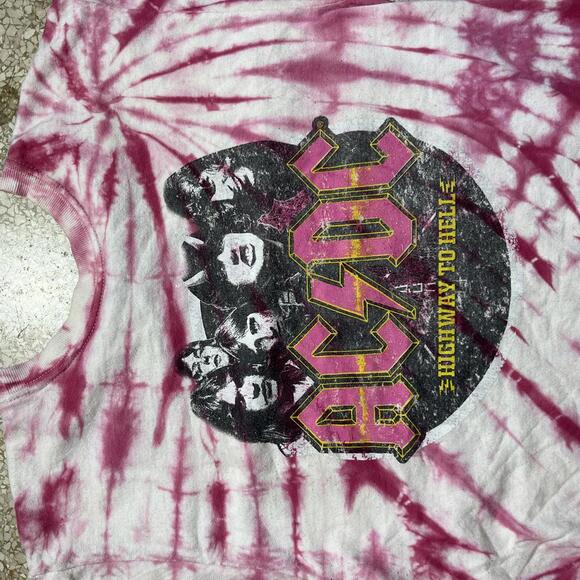ACDC pink tiedye PreOwned Small Band TShirt
