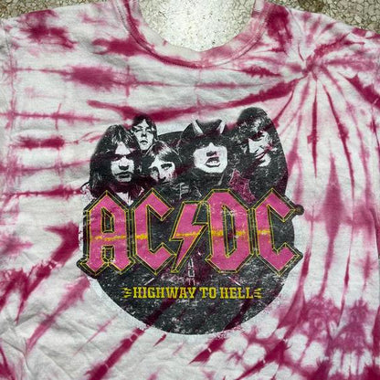 ACDC pink tiedye PreOwned Small Band TShirt