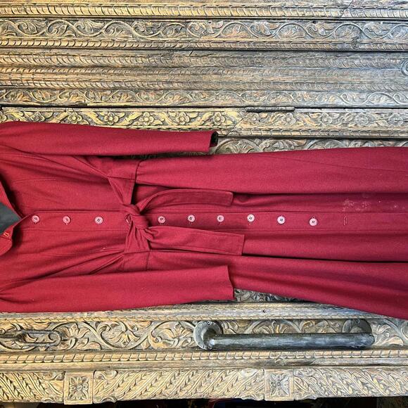 Vintage Red and Black trench coat