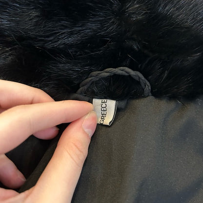 Mink Fur Black XL Coat made in Greece