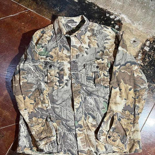 Camo Button down shirt preowned XLarge