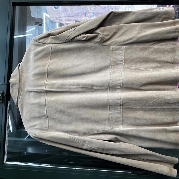 vintage suede tan leather jacket