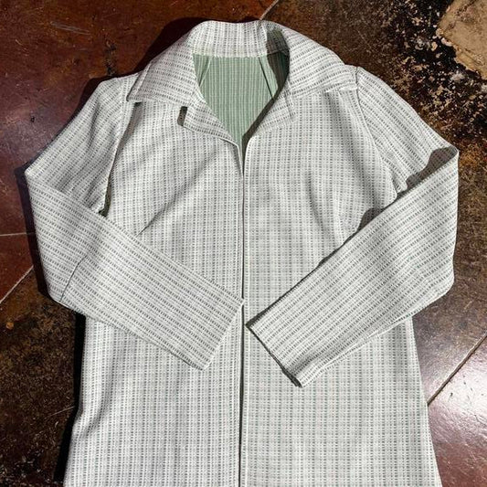 Vintage 70s green and white blazer