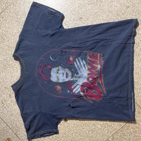 Bowie distressed preowned Medium Band T-shirt