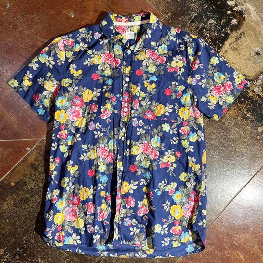 Blue floral button down PreOwned small Band shirt