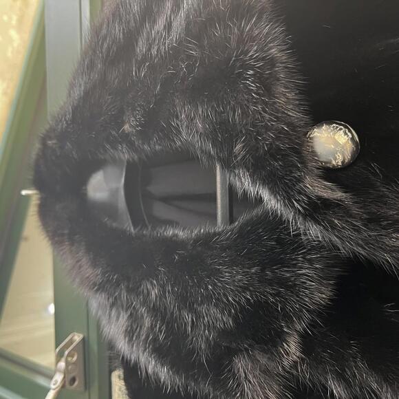 Mink Fur Black XL Coat made in Greece