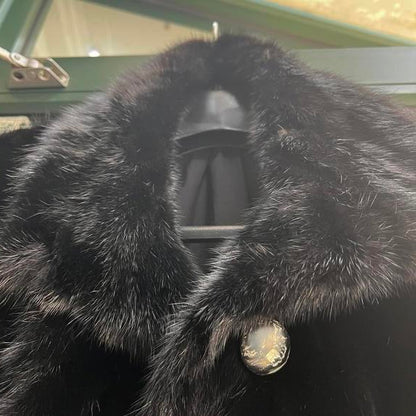 Mink Fur Black XL Coat made in Greece