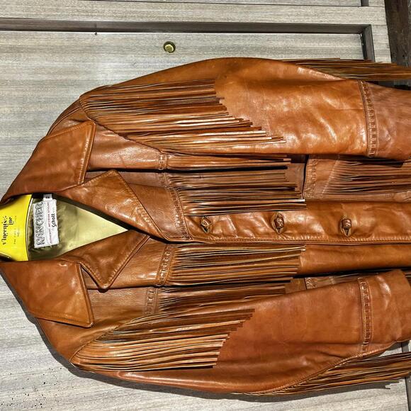 Brown Leather Rancher jacket size 44