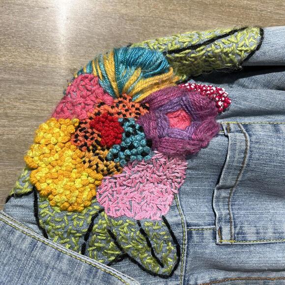 Vintage beaded and Embroidered Jean jacket