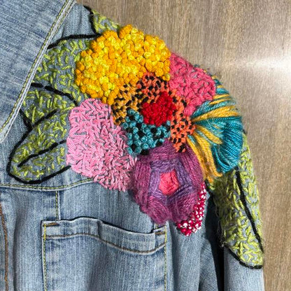 Vintage beaded and Embroidered Jean jacket