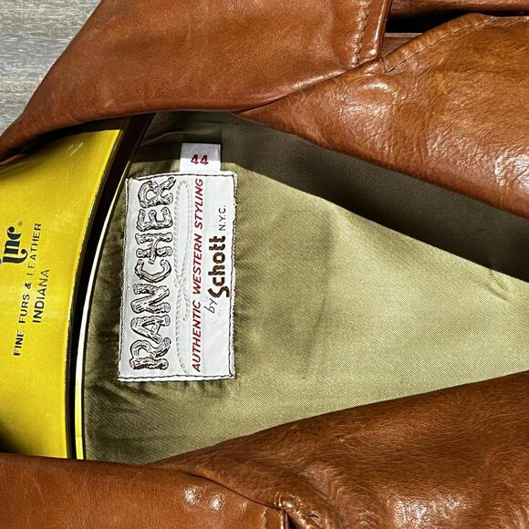 Brown Leather Rancher jacket size 44