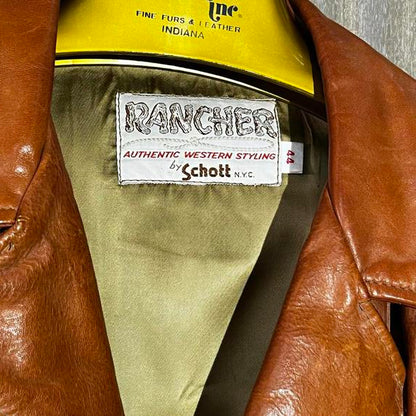 Brown Leather Rancher jacket size 44