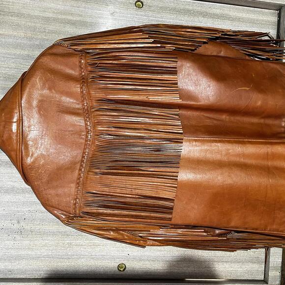 Brown Leather Rancher jacket size 44