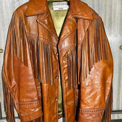 Brown Leather Rancher jacket size 44