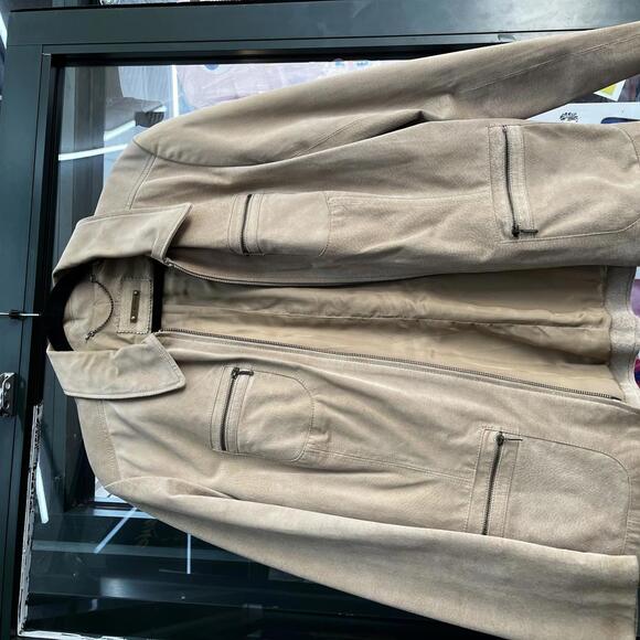 vintage suede tan leather jacket
