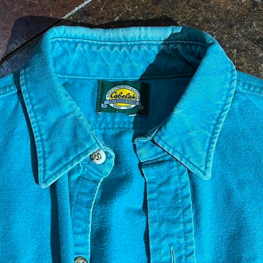 Teal Cabelas Button down shirt preowned Large