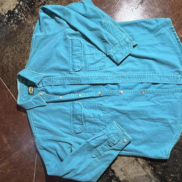 Teal Cabelas Button down shirt preowned Large