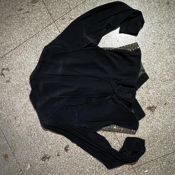 Black gold silver large sequin dress shirt