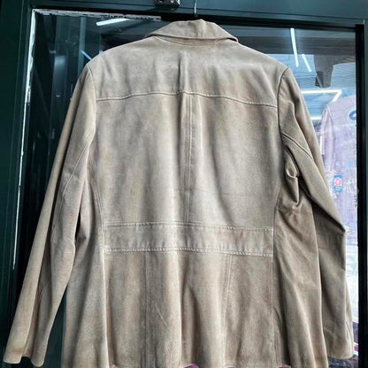 vintage suede tan leather jacket