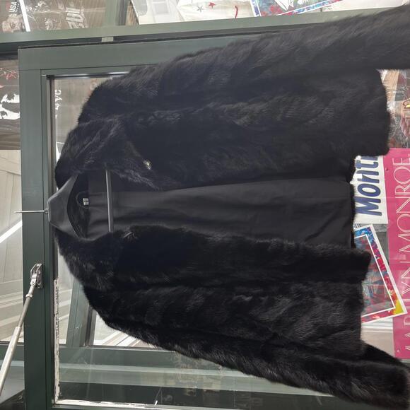 Mink Fur Black XL Coat made in Greece