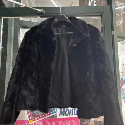Mink Fur Black XL Coat made in Greece
