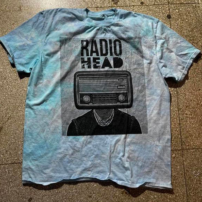Radiohead preowned Large Tie Dye Band T-shirt
