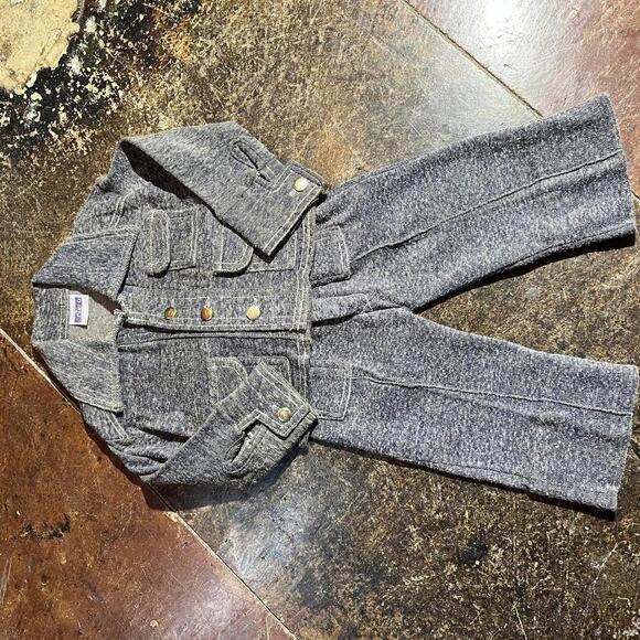 Kids 2T 60s/70s vintage denim blue boys suit